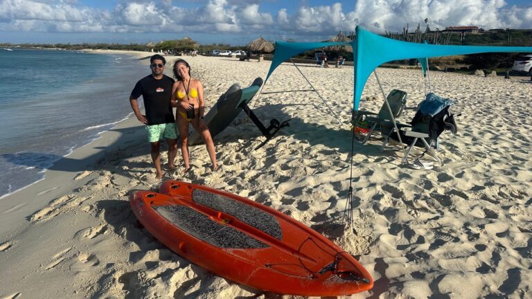 Beach day with watersport activity