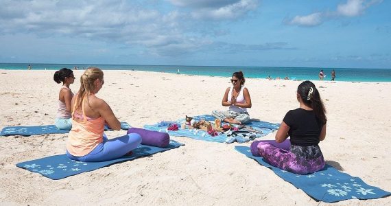 Group Meditation at Eagle Beach